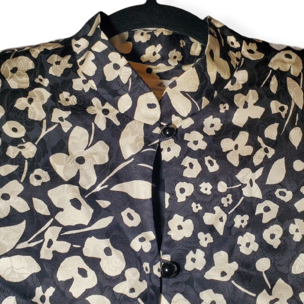 VTG Liz Claiborne Petite Silk 2-Piece Floral Dress
